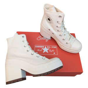 Converse Chuck 70 De Luxe Heel Platform Egret White Sneaker Mens 10 Womens 12